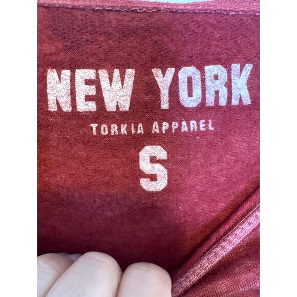 Torkia Apparel Red Maroon New York Hoodie Sweatshirt Women's Size Small S - Picture 5 of 6